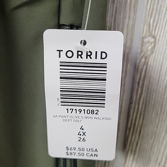 Torrid Happy Camper Olive Green Walking Pant Womens Plus Size 4X NWT - Picture 4 of 12